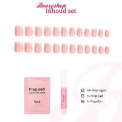 Press On French Nails White / Pink