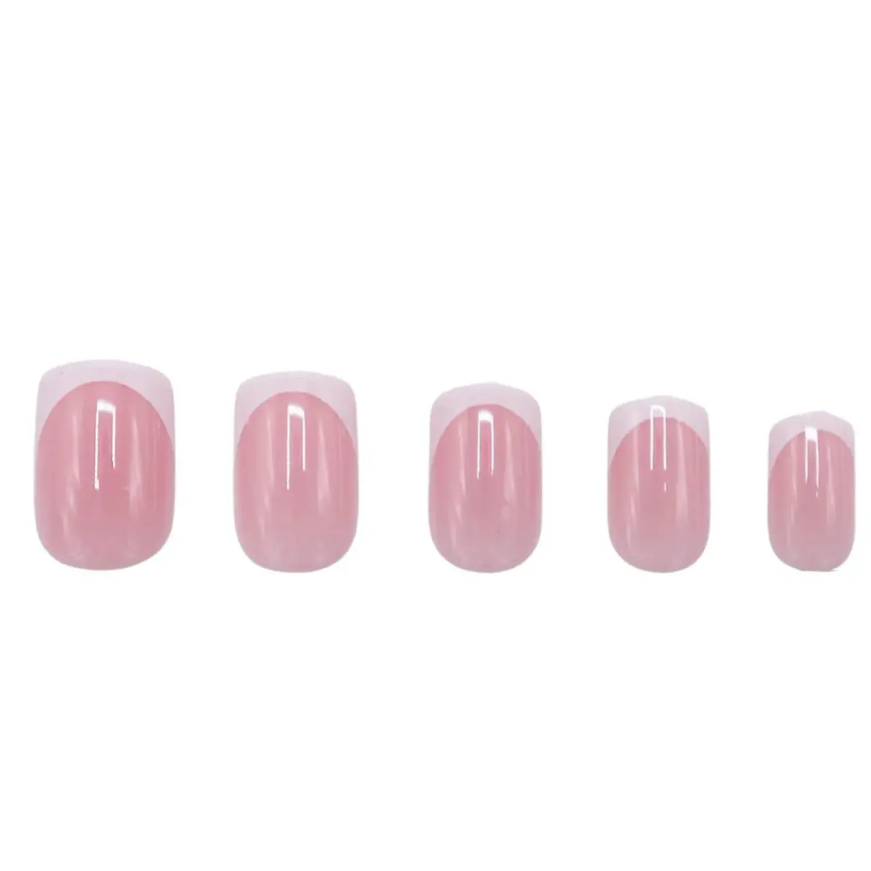 Press On French Nails White / Pink