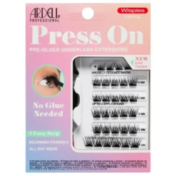 Press On Pre-glued Underlash Extensions Wispies Natural Starterskit