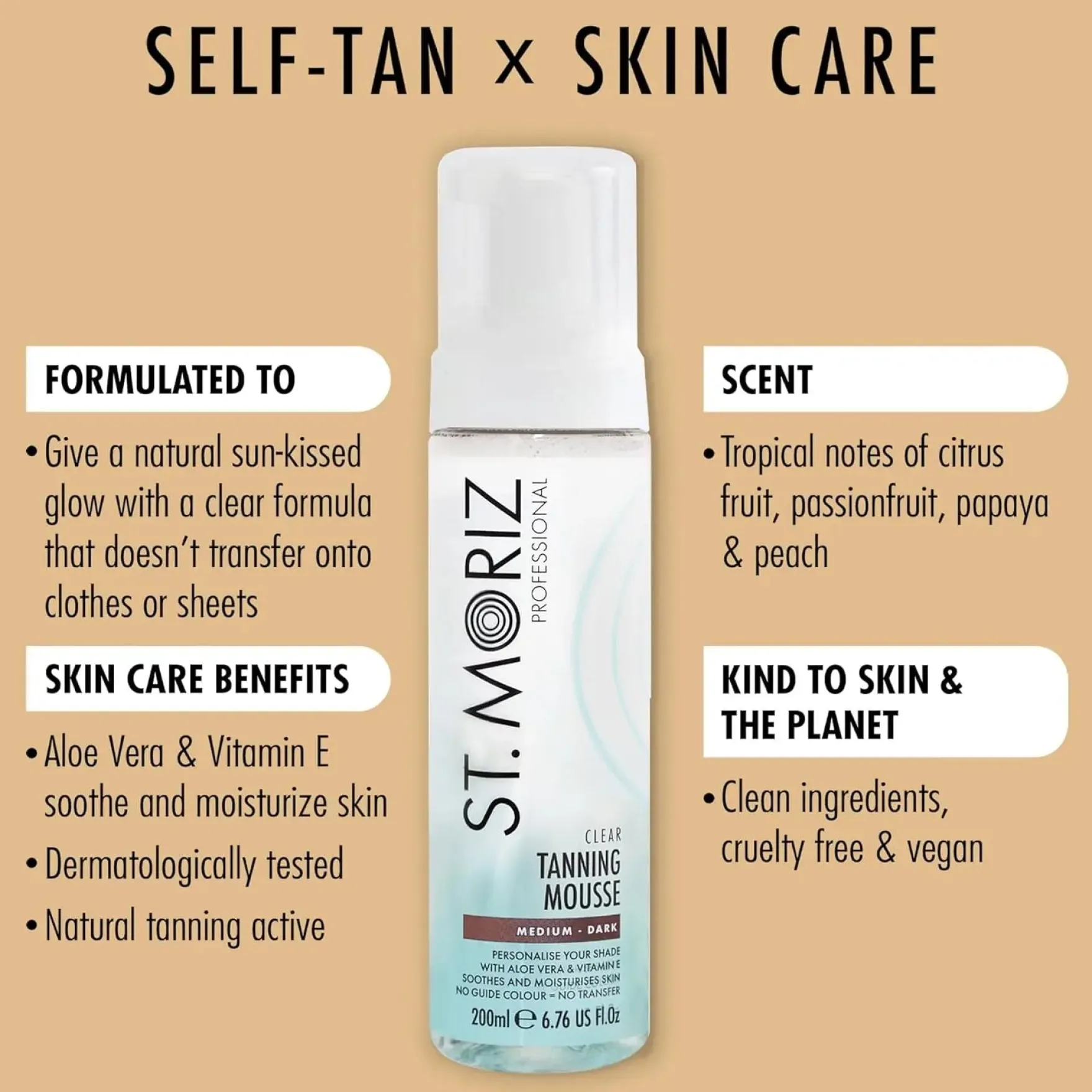 Professional Clear Tanning Mousse Medium Dark