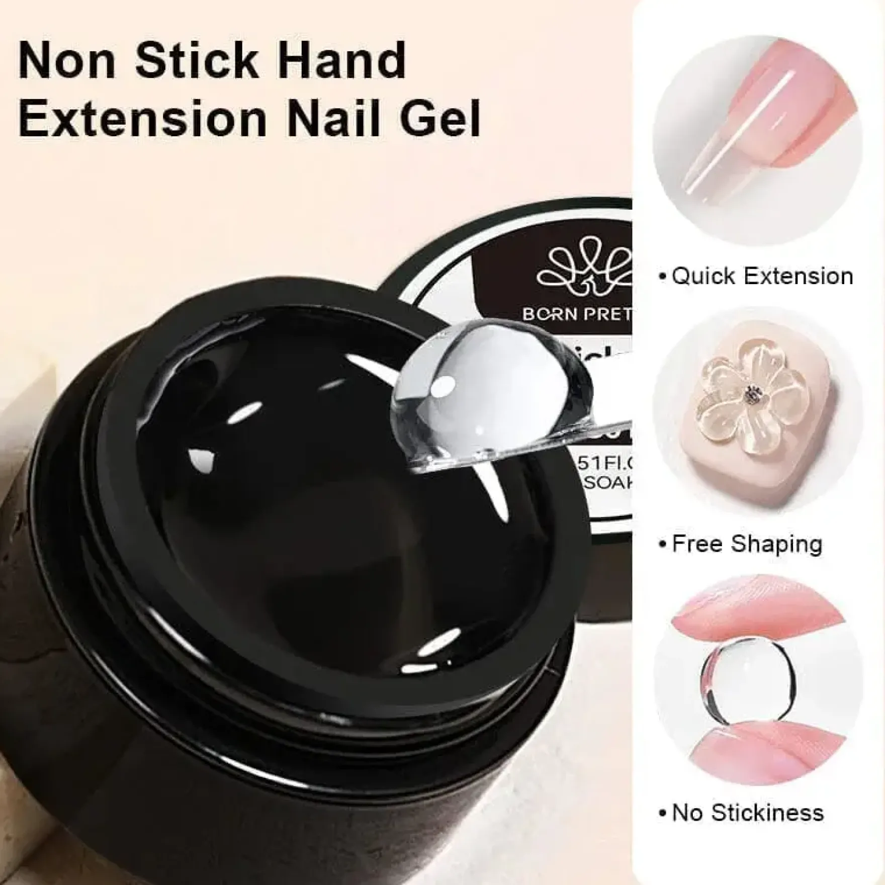 Pure Color & Glitter Non Stick Hand Extension Gel NEG30