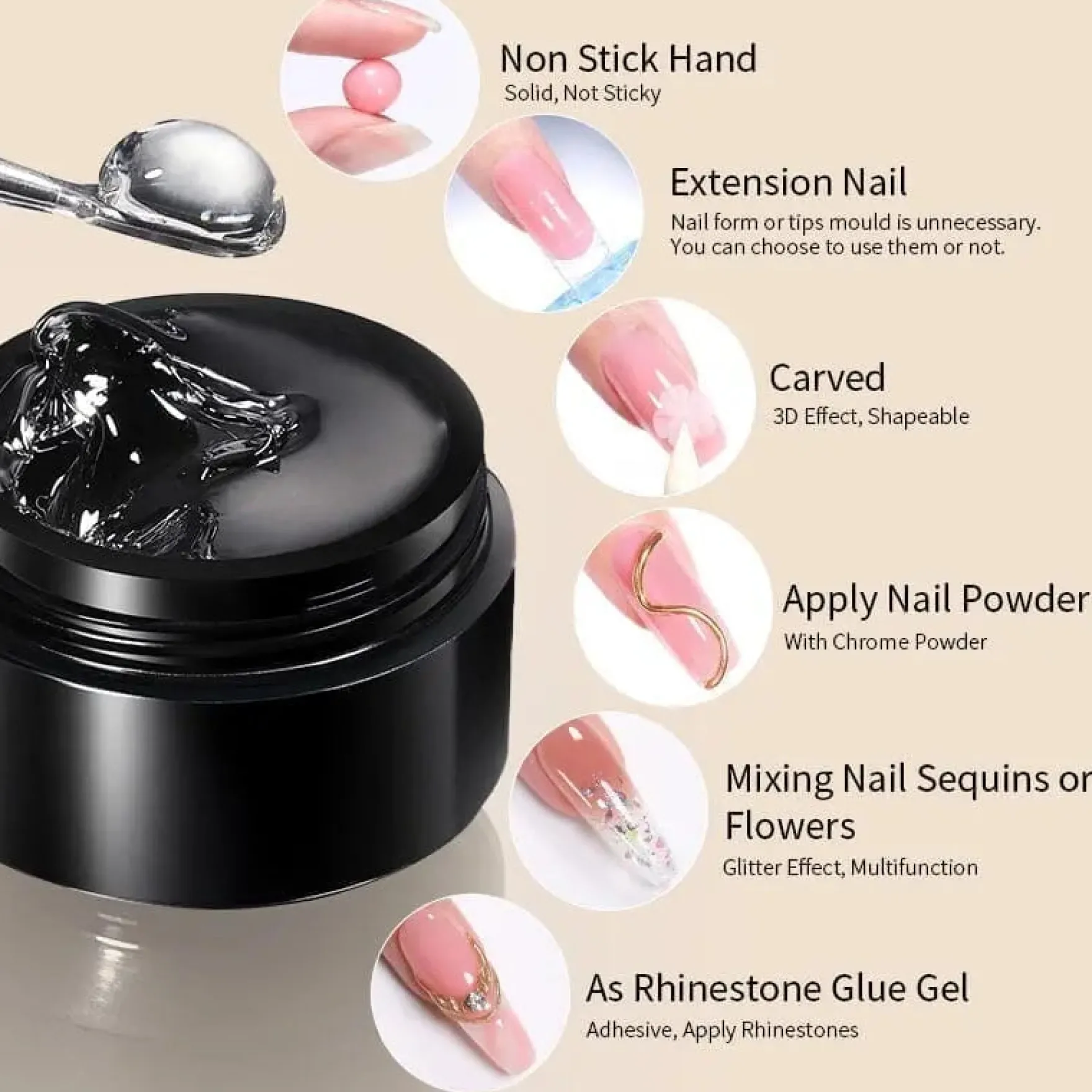 Pure Color & Glitter Non Stick Hand Extension Gel NEG26