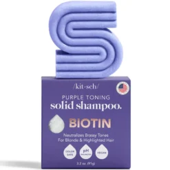 Purple Toning Solid Shampoo Bar with Biotin