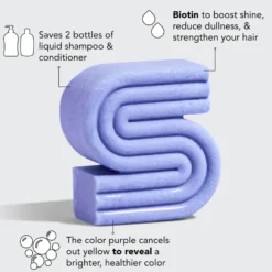 Purple Toning Solid Shampoo Bar with Biotin