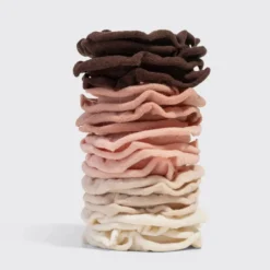 Recycled Fabric Petal Hair Elastics Set Blush