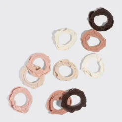 Recycled Fabric Petal Hair Elastics Set Blush