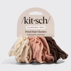 Recycled Fabric Petal Hair Elastics Set Blush