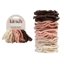 Recycled Fabric Petal Hair Elastics Set Blush