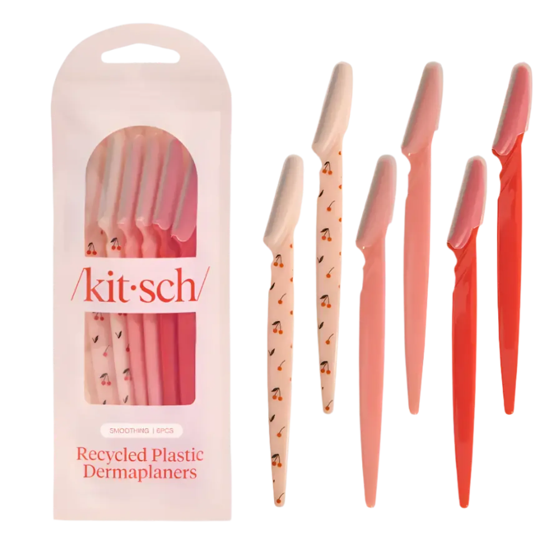 Recycled Plastic Dermaplaners 6pc Set Assorted Cherry Blossom