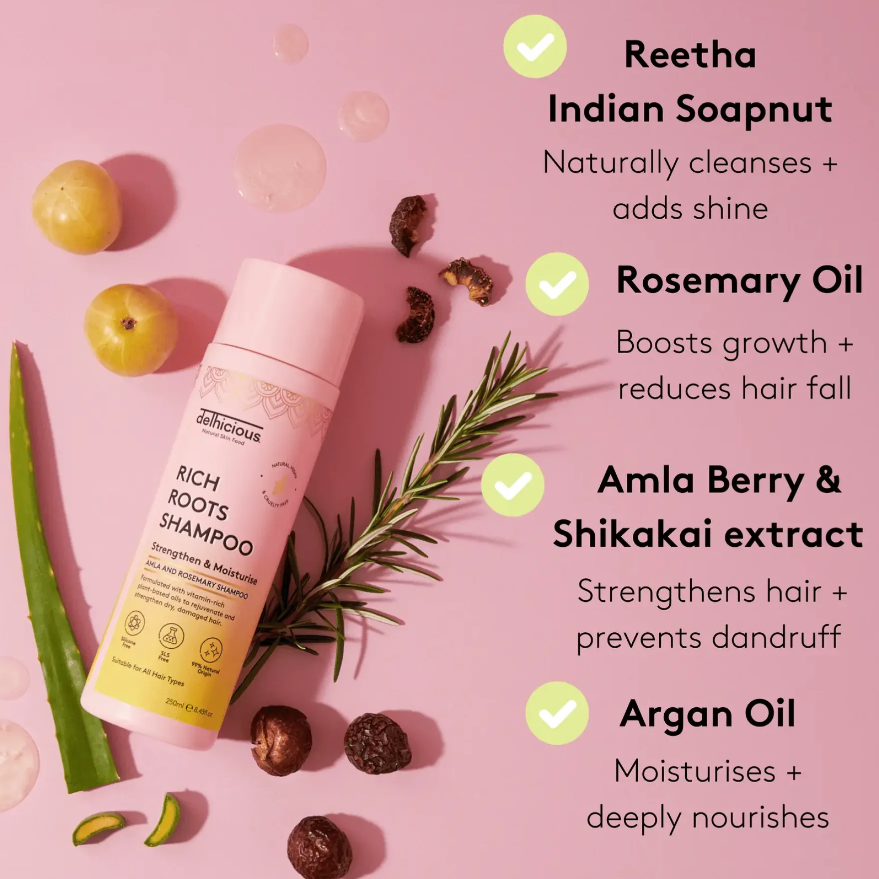 Rich Roots Strengthen & Moisturise Shampoo Amla & Rosemary