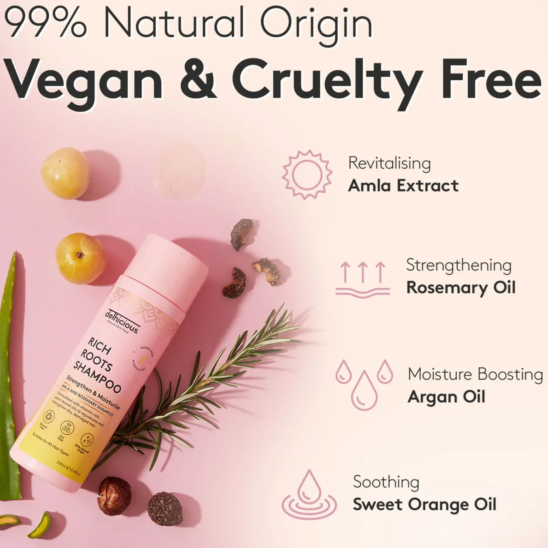 Rich Roots Strengthen & Moisturise Shampoo Amla & Rosemary