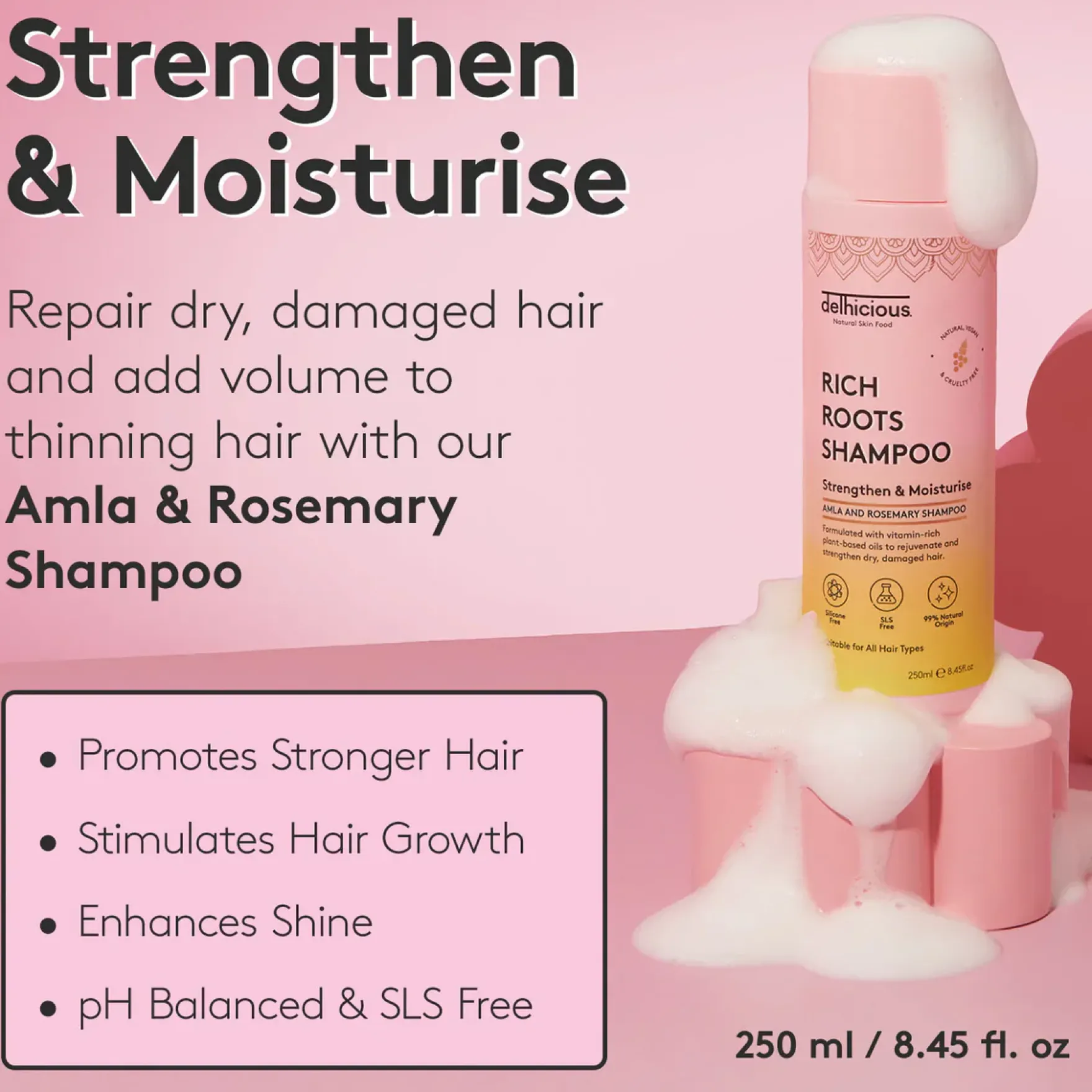 Rich Roots Strengthen & Moisturise Shampoo Amla & Rosemary