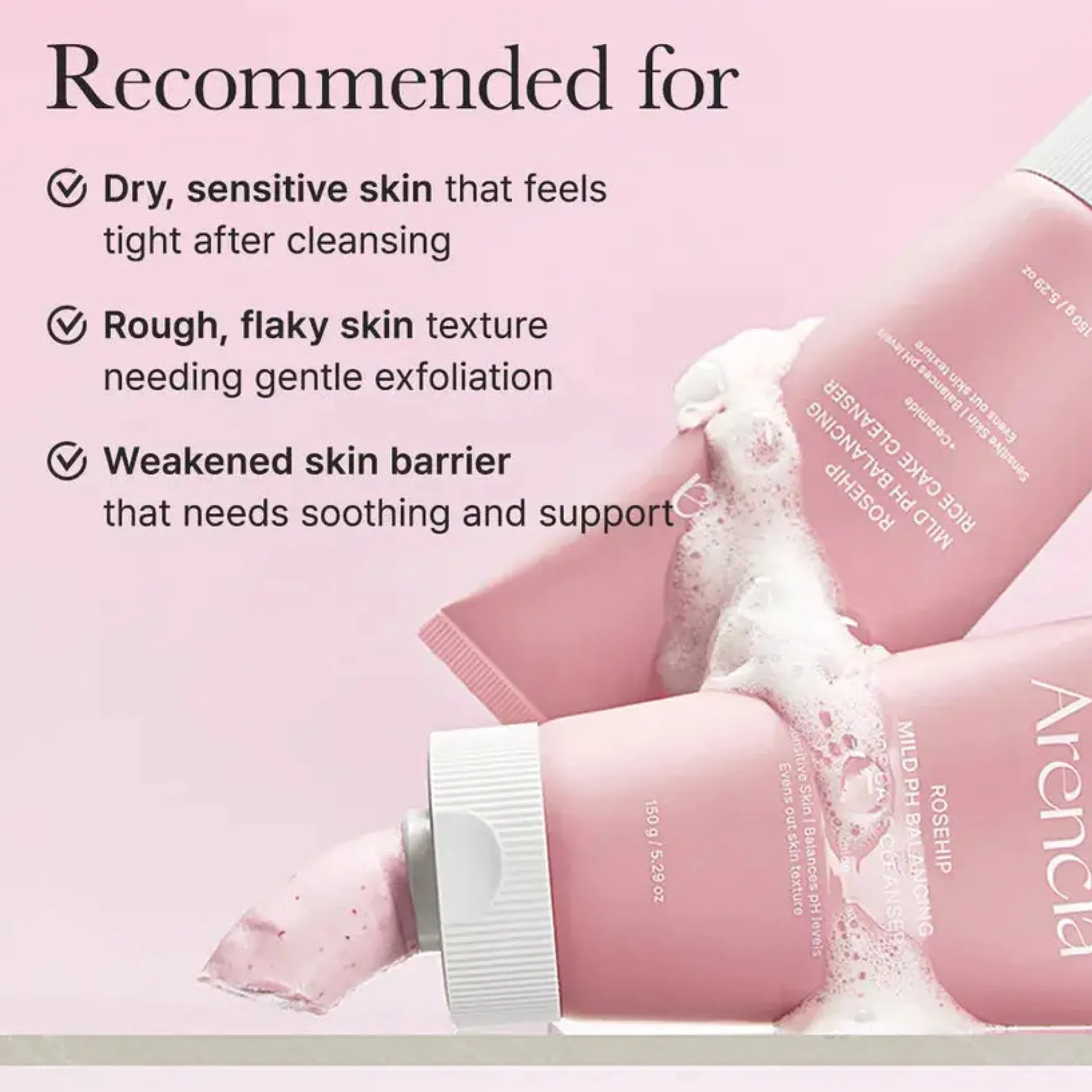 Rosehip Mild Ph Balancing Rice Cake Cleanser