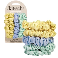 Ruched Satin Scrunchies 5pc Set Multi Color