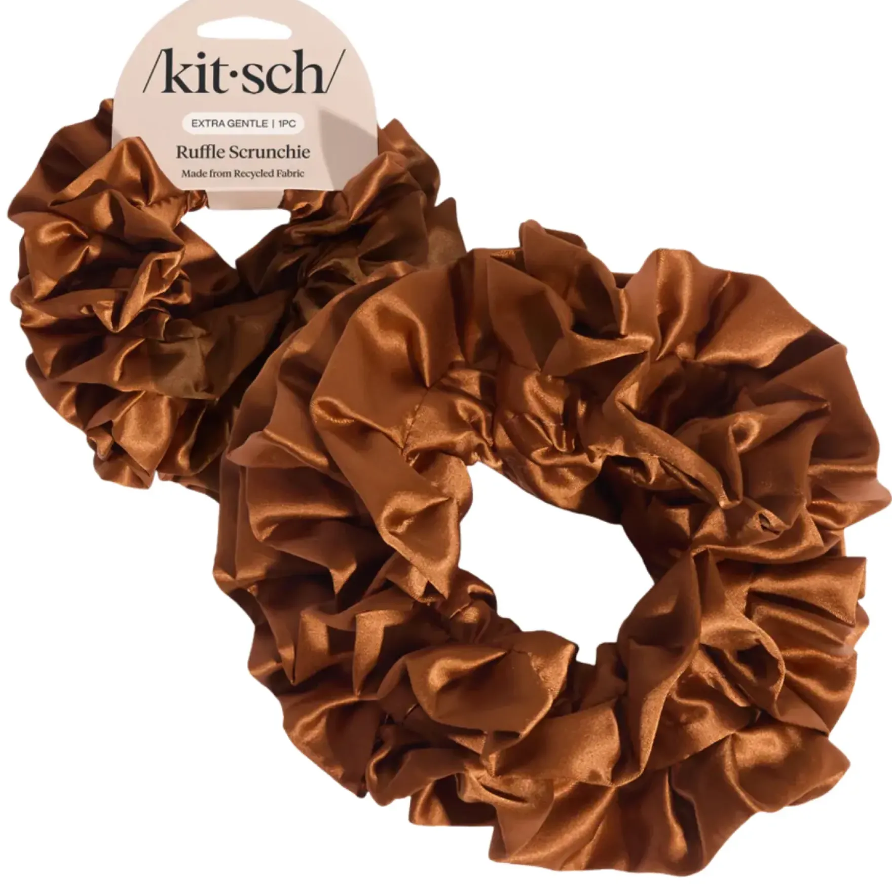 Ruffle Scrunchie Camel