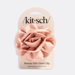 Satin Rosette Flat Cloud Clip Terracotta