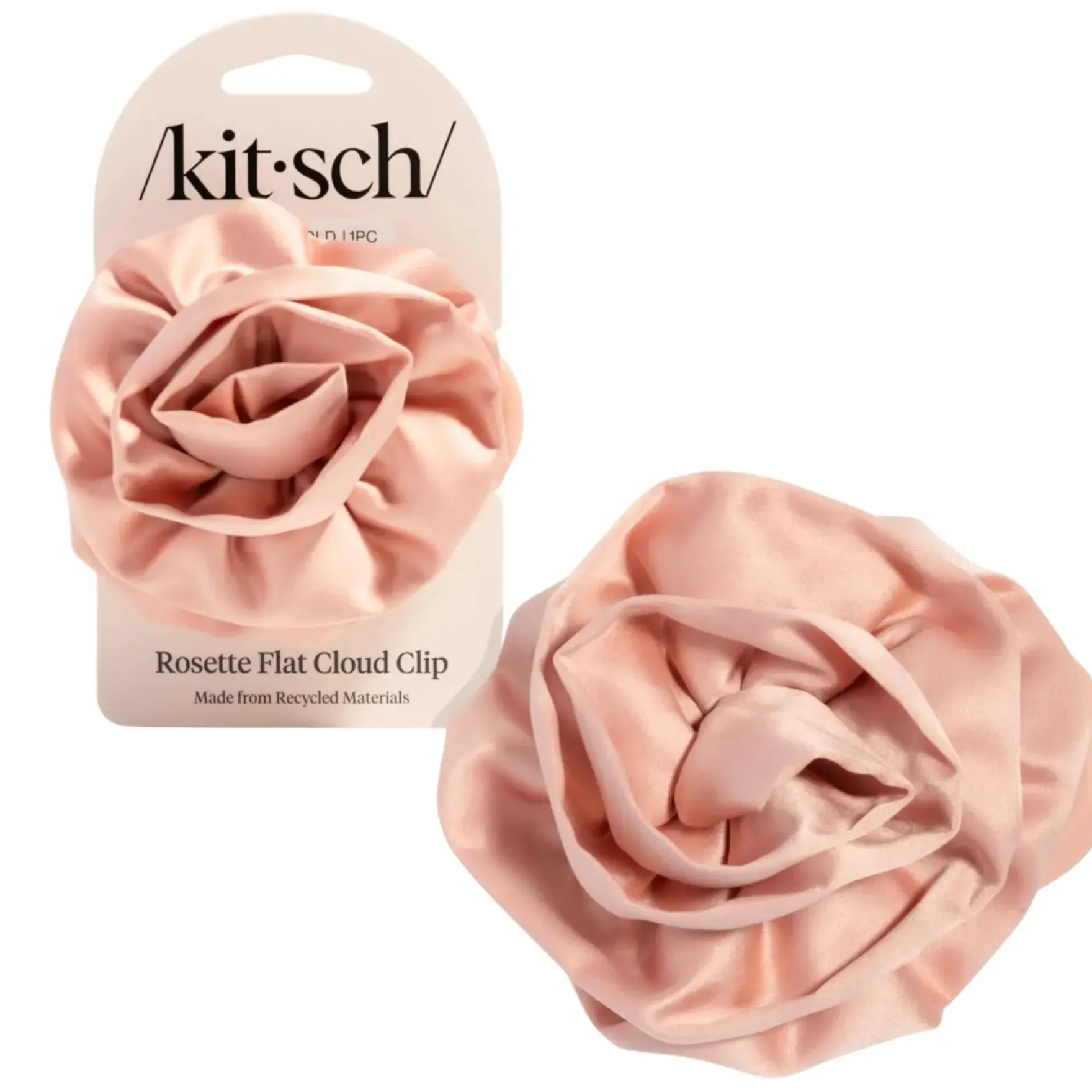 Satin Rosette Flat Cloud Clip Terracotta