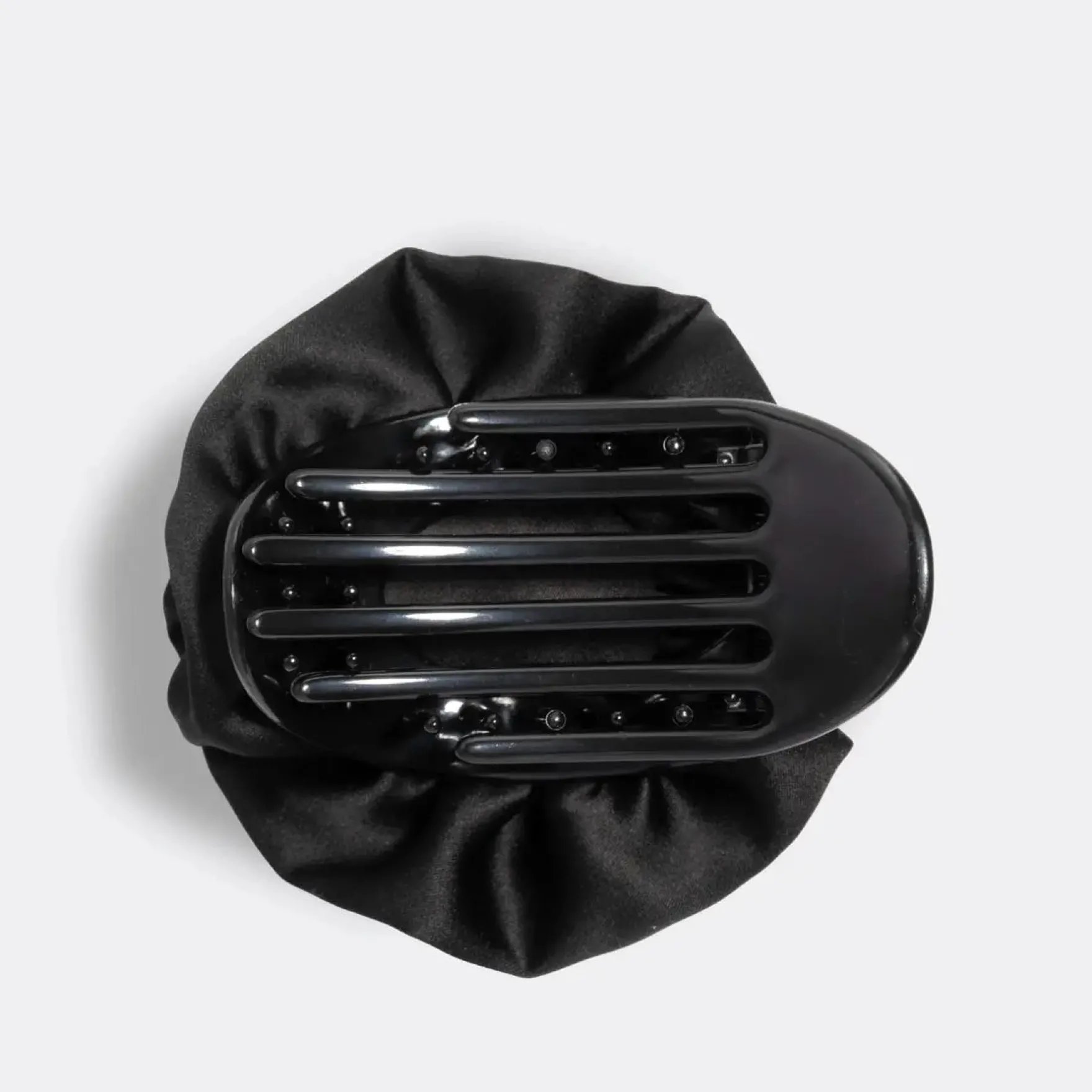 Satin Rosette Flat Cloud Clip Black