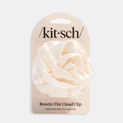 Satin Rosette Flat Cloud Clip Cream