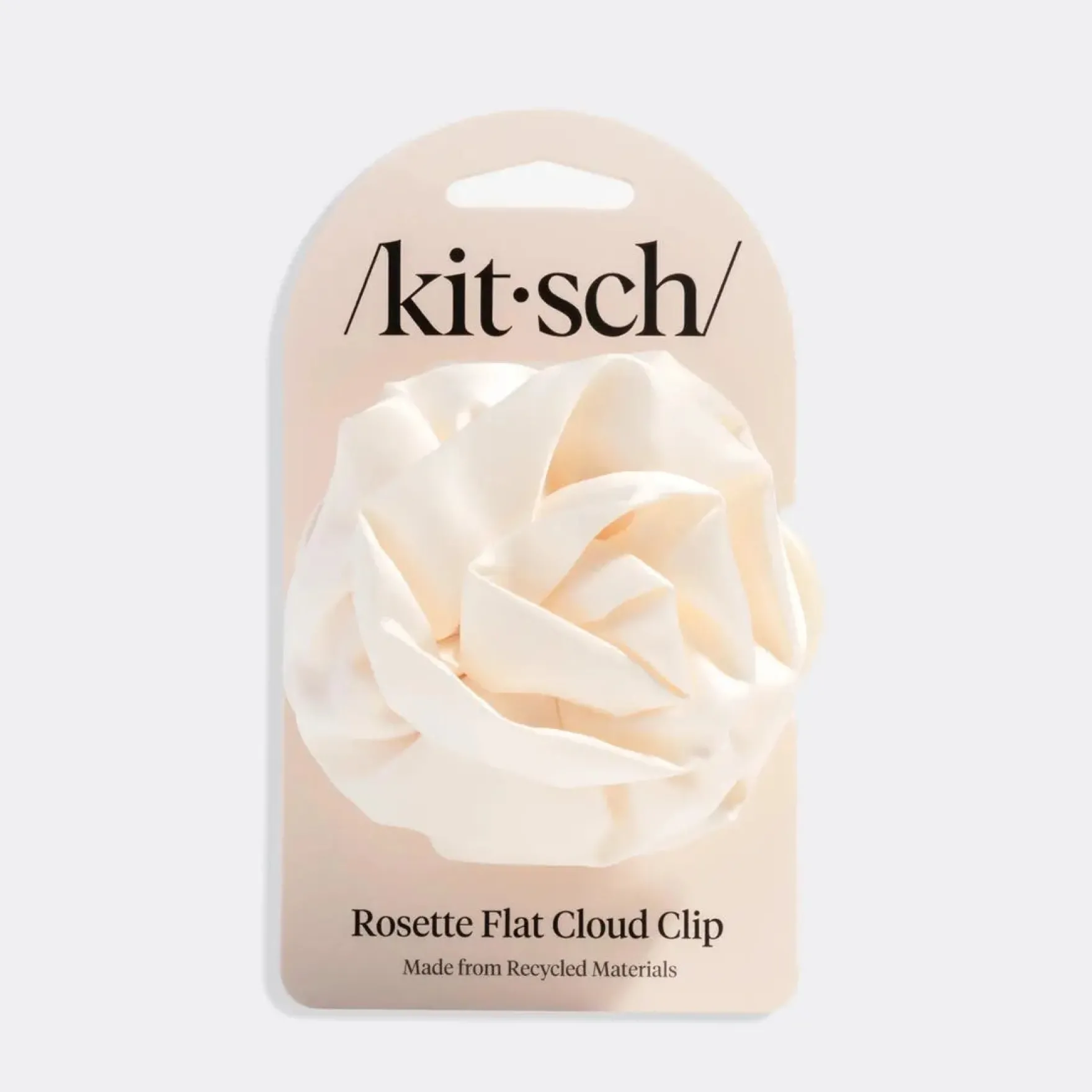 Satin Rosette Flat Cloud Clip Cream