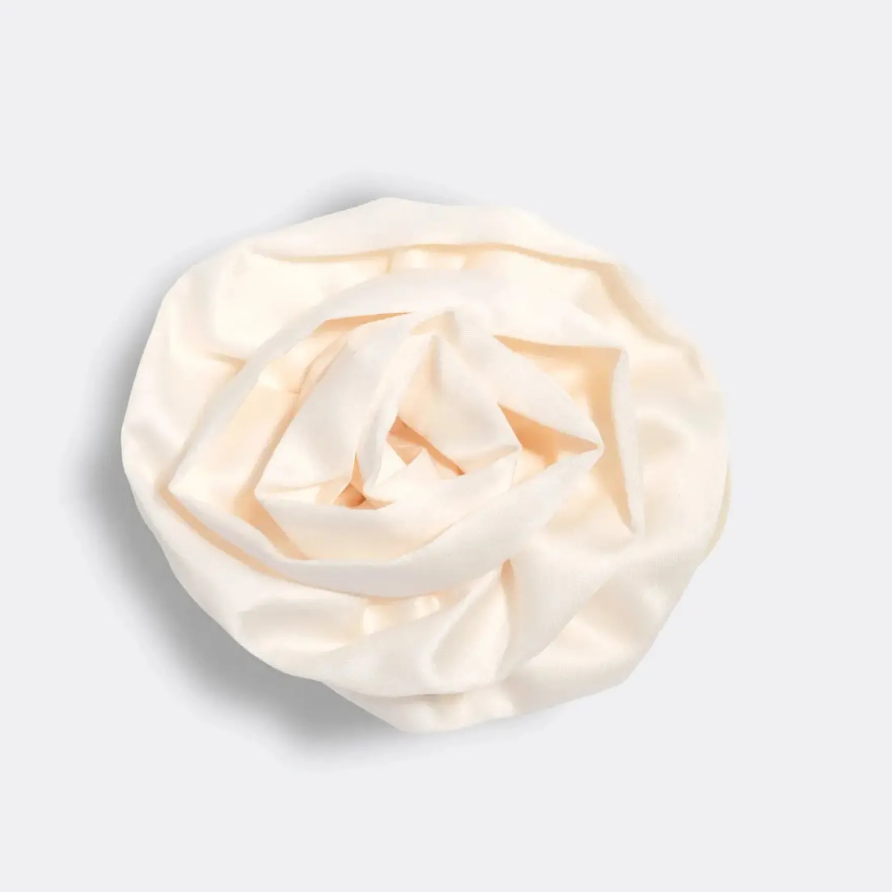 Satin Rosette Flat Cloud Clip Cream