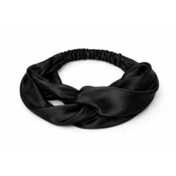 Satin Headband With Twist Black