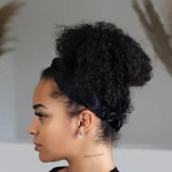 Satin Headband With Twist Black