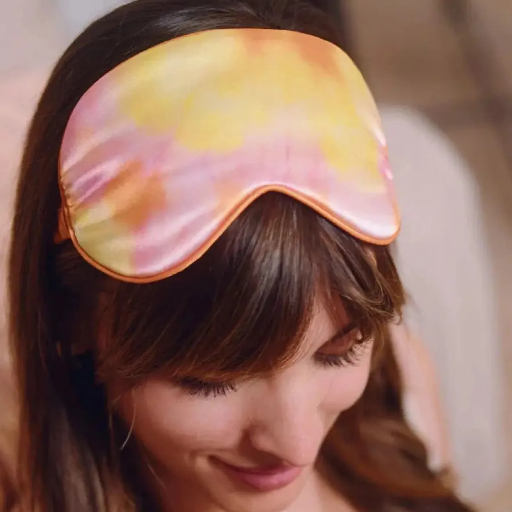 Satin Sleep Mask Orange Tye Dye