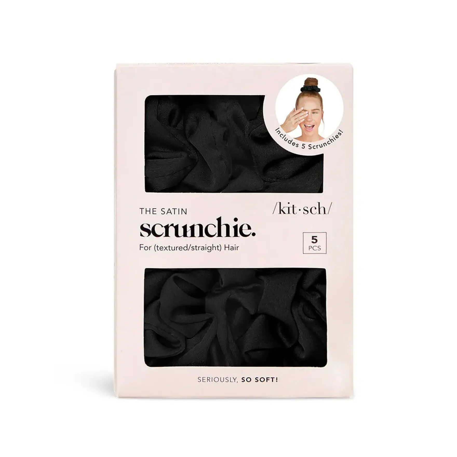 Satin Sleep Scrunchies Black