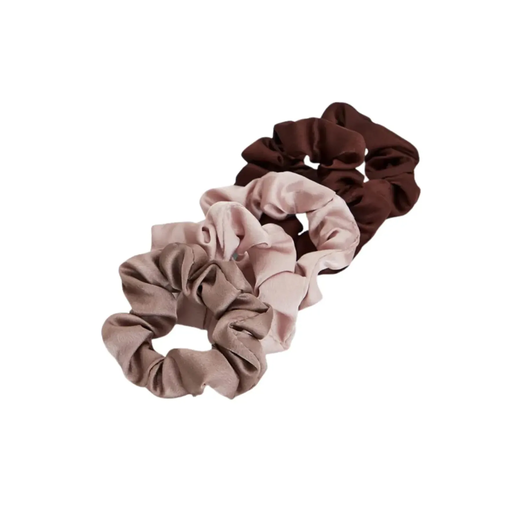 Satin Sleep Scrunchies 5pc Set Cameo