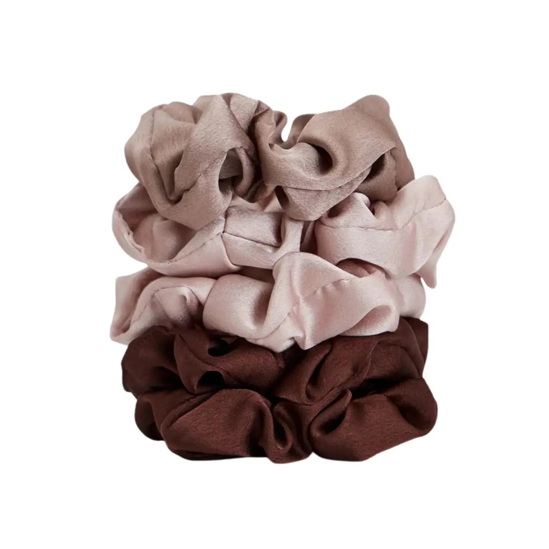 Satin Sleep Scrunchies 5pc Set Cameo