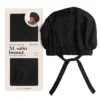 Satin Sleep XL Adjustable Bonnet Black