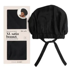 Satin Sleep XL Adjustable Bonnet Black