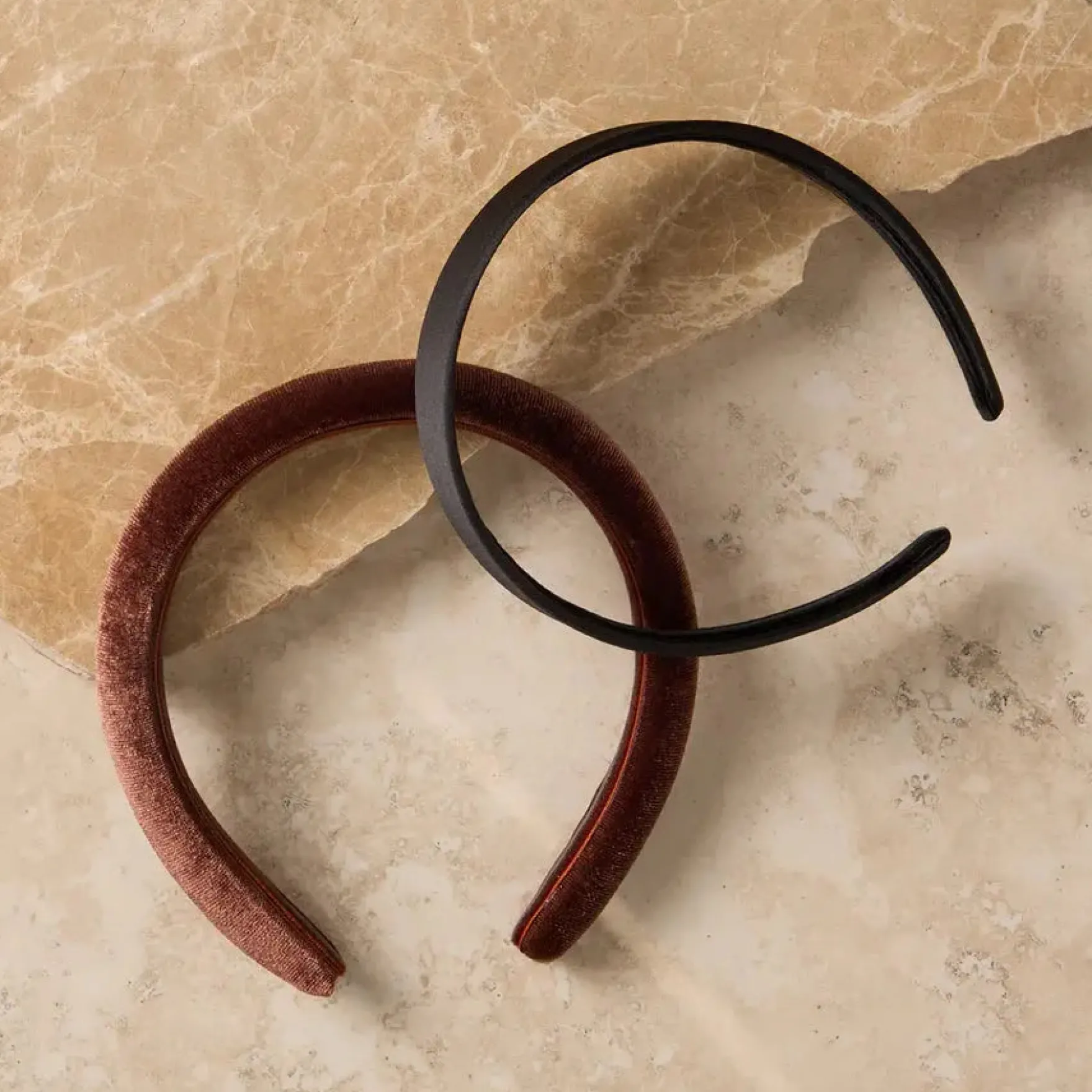 Satin & Velvet Headbands Black/Cocoa