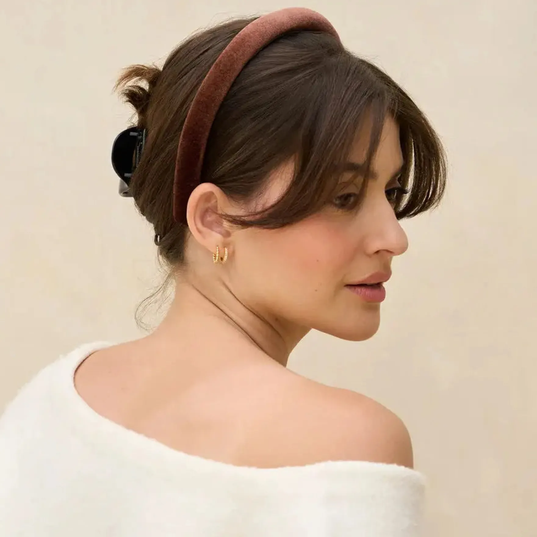 Satin & Velvet Headbands Black/Cocoa