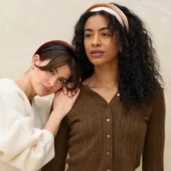 Satin & Velvet Headbands Creme & Caramel