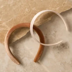 Satin & Velvet Headbands Creme & Caramel