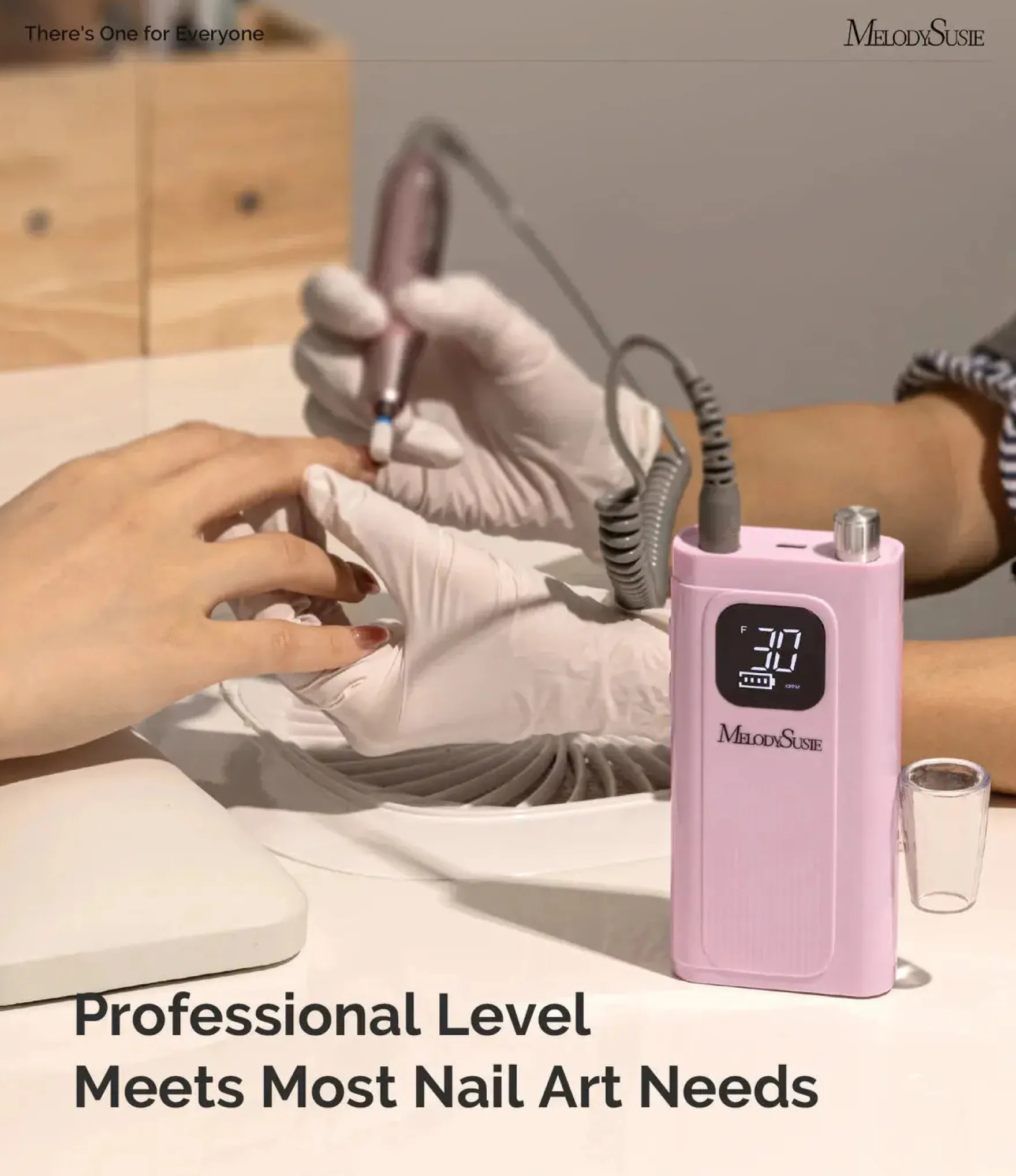 SC300F Clip-On Rechargeable Nail Drill 30.000RPM Pink
