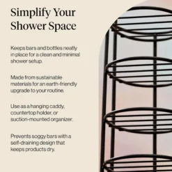 Self Draining Shower Caddy Black
