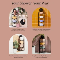 Self Draining Shower Caddy Black