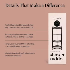 Self Draining Shower Caddy Black