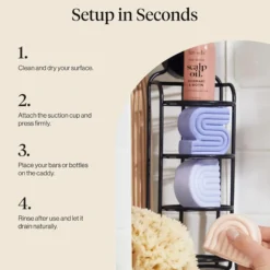 Self Draining Shower Caddy Black