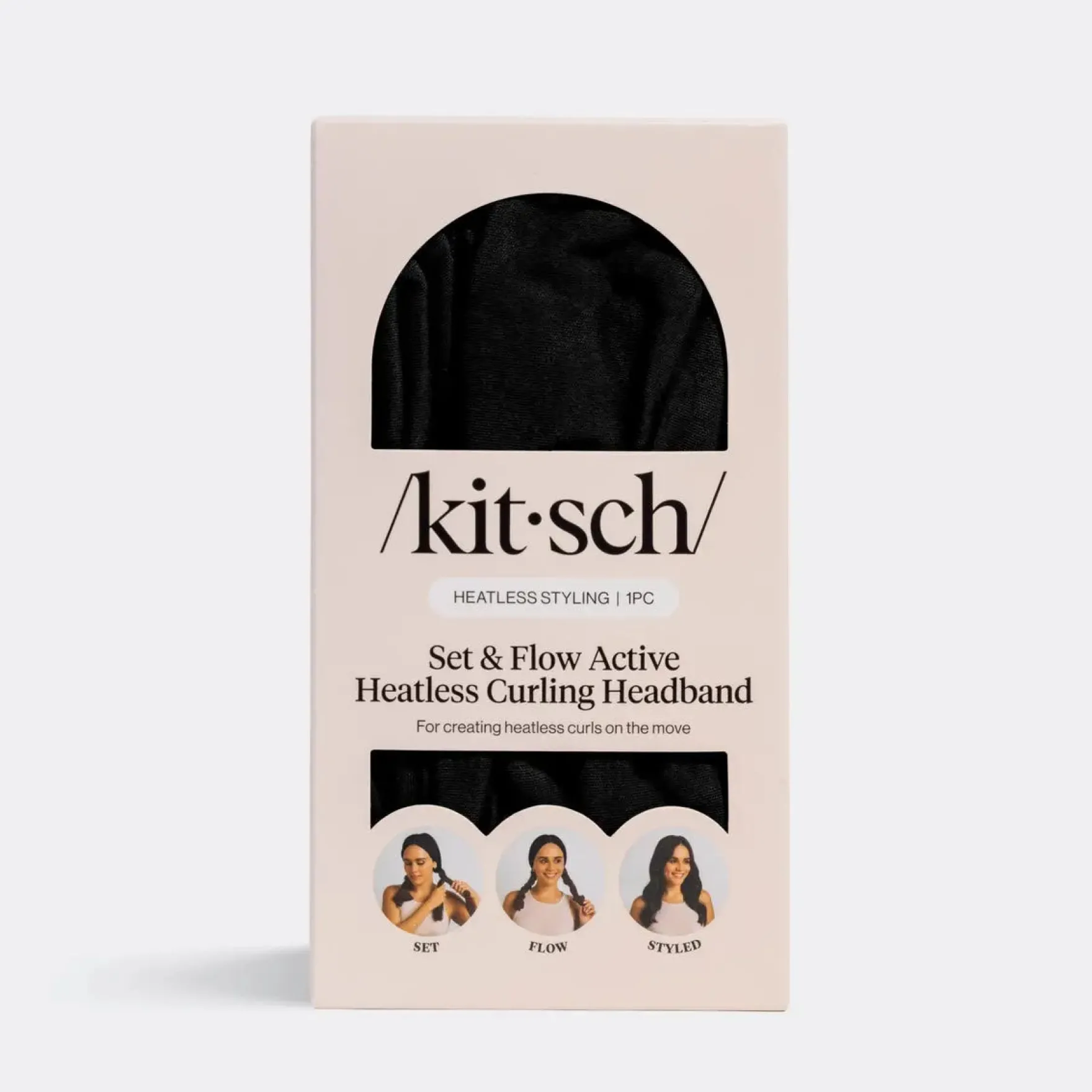 Set & Flow Heatless Curling Headband Black