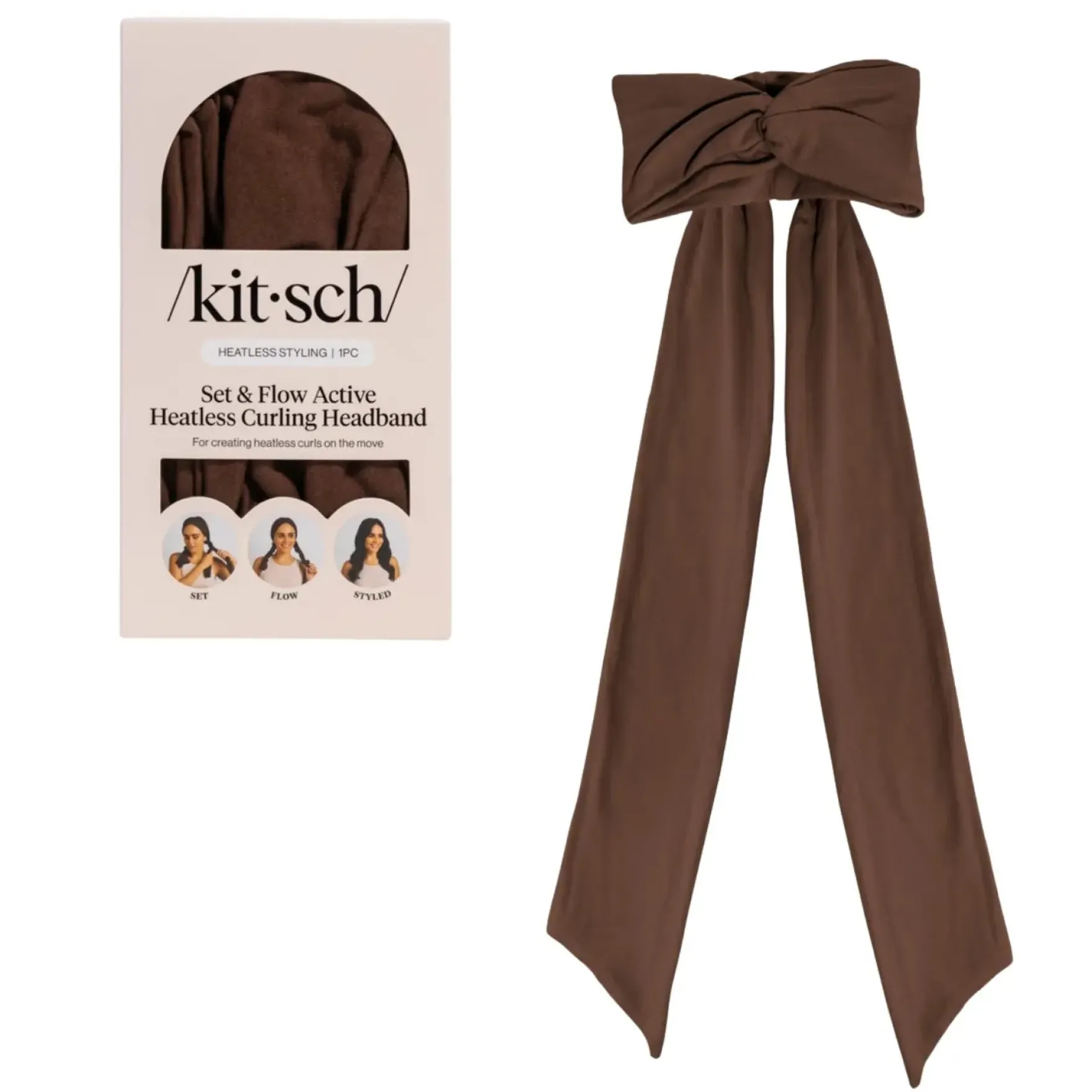 Set & Flow Heatless Curling Headband Chocolate Brown