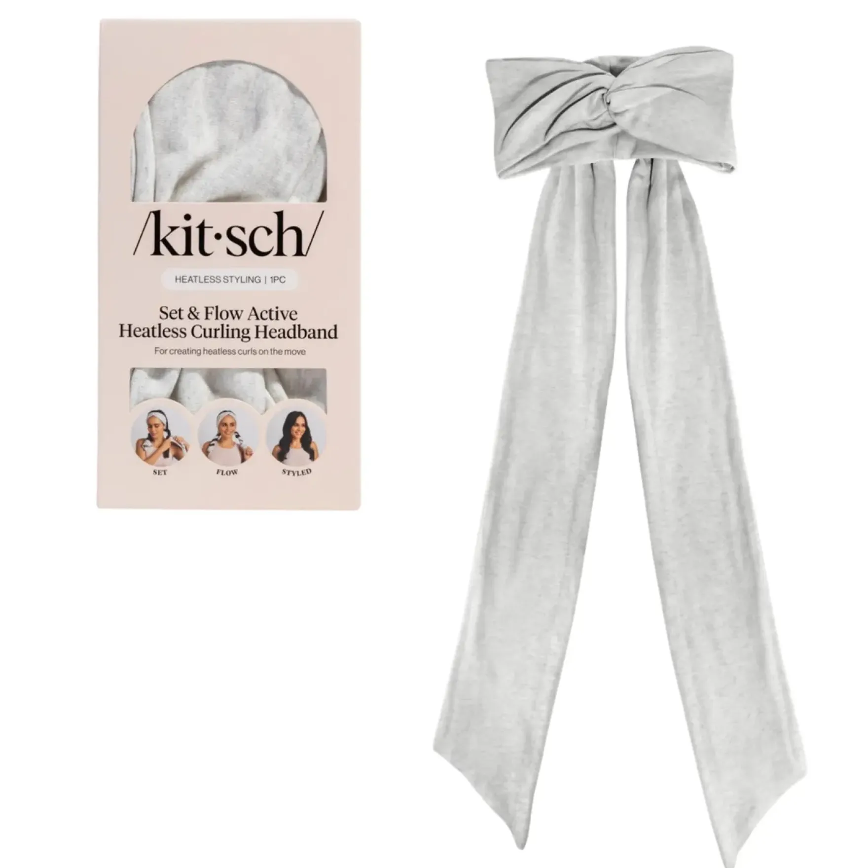 Set & Flow Heatless Curling Headband Heather Gray