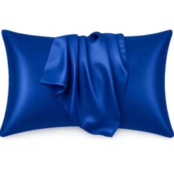 Silky Satin Pillowcase Dark Blue