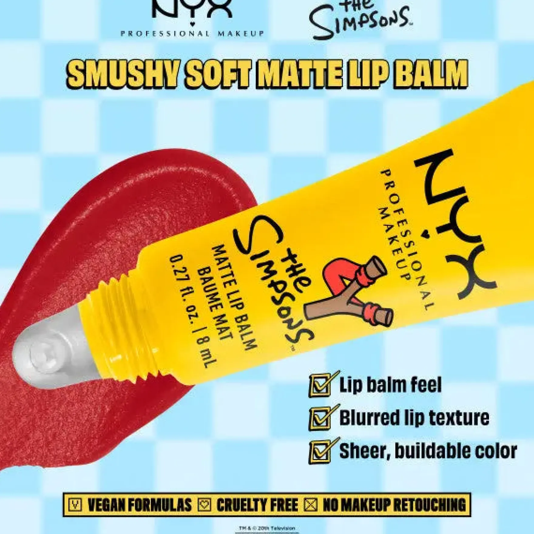 Simpson Smushy Blurred Finish Matte Lip Balm Bart Rebel Red