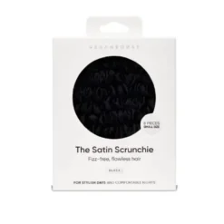Small Satin Scrunchies Black