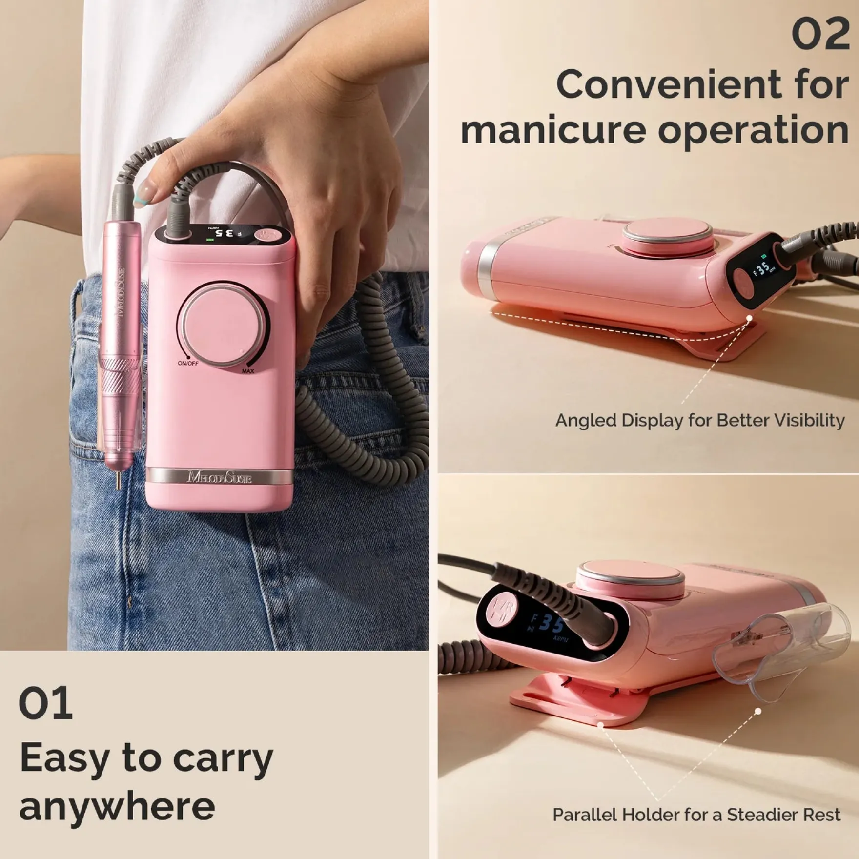 SM320G Nail Drill Pink