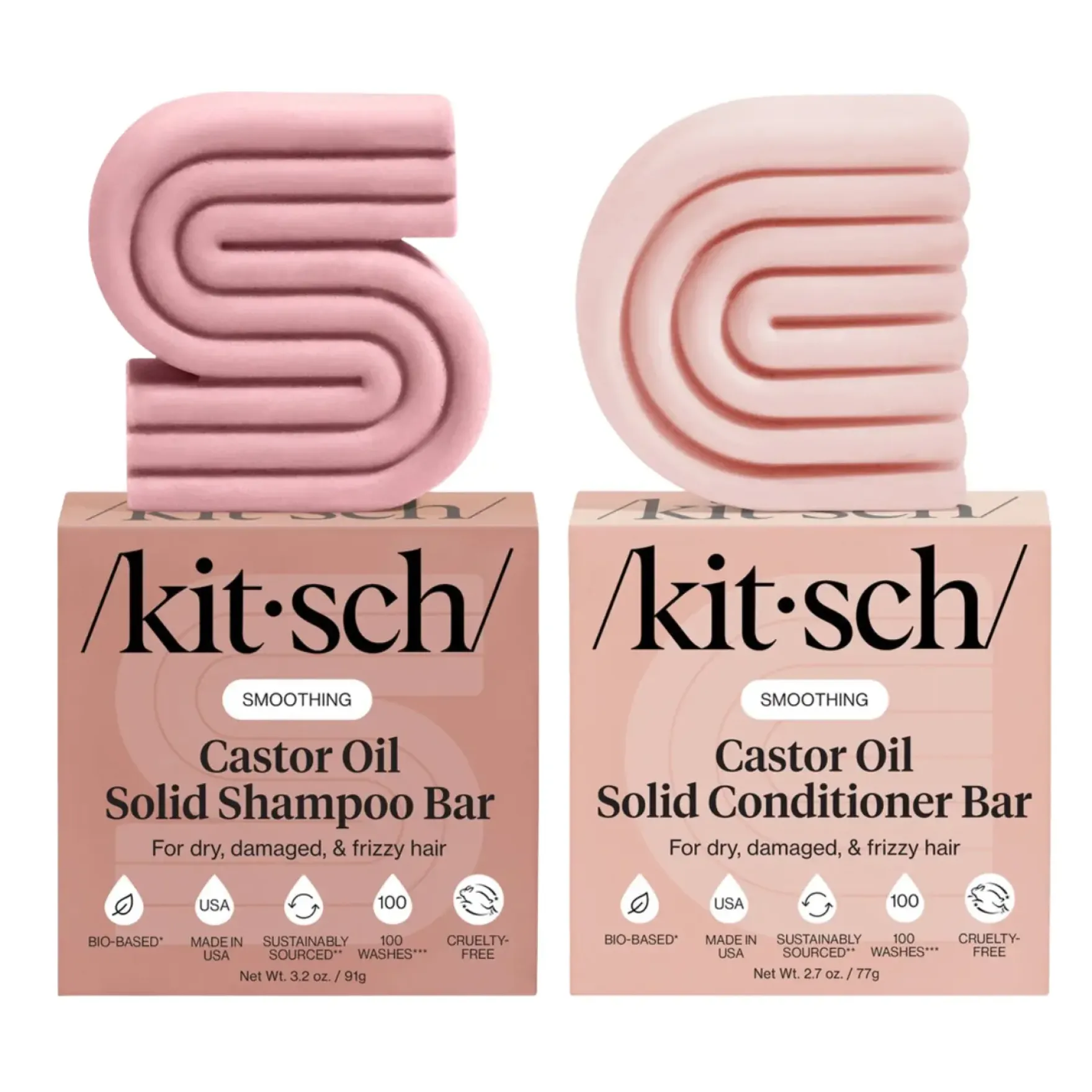 Smoothing Castor Oil Nourishing Shampoo & Conditioner Bar Set
